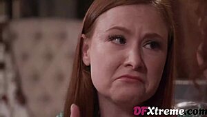 Two redheads share one monster cock.