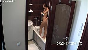 Cute Teen Aurora Caught on Shower Spy Cam