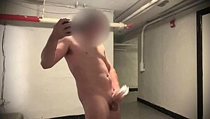uh, public stroking my big cock and cum... almost got caught, oops!