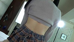 hey, ever seen kiyomiya-chan, an 18-year-old japanese beauty, get a shaved pussy creampie in uniform?