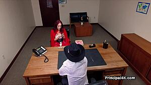 principal bangs milf hard at halloween party in office