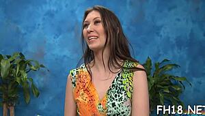 Overwhelming emotions during hardcore massage with blowjob, fucking, and oiled ass.