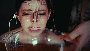 Emo bondage whore, your face is tied for piss punishment now