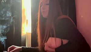 Hot Milf Artemisia Love Smokes While Showing Big Italian Boobs