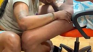 sucking huge dick at the flea market with sloppy wet action