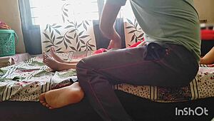 Desi Bhabhi Seduces Servant With Red Saree for Wet Pussy