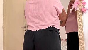 Chubby Latina babe farts loudly preparing for date