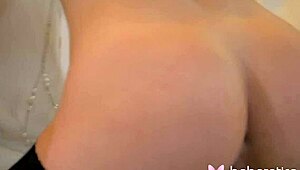 Hot brunette Jennifer White fingers herself in lingerie on couch