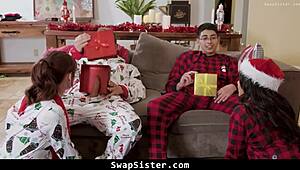 i let stepsisters swap with stepbrothers for holiday orgy fuck