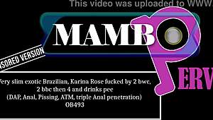 Hey, can slim Brazilian Karina Rose handle 2 BWC, 2 BBC, and triple anal?