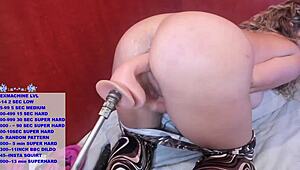 horny girl fucking her wet pussy with 9 inch dildo till beautiful orgasm