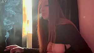 Hot Milf Artemisia Love Smokes While Showing Big Italian Boobs