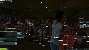 lolivix gets taken by three guys in a Christmas cabin