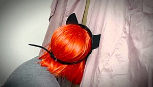 this ginger girl discovers a gloryhole and starts sucking