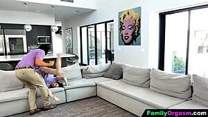 FamilyOrgasm - Overprotective stepdads teach their naughty stepdaughters a rough lesson! 😈