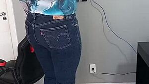 girl wearing sexy bikini with tan lines and shorts