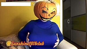Happy Halloween Big Boobs Pumpkin Costume
