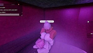 damn, getting pounded by a hot lady with a monster cock in the sauna!