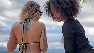 I felt sparks giving a ride to a stranger from the beach. Bruninha Surfistinha joined us at home for wild fun.