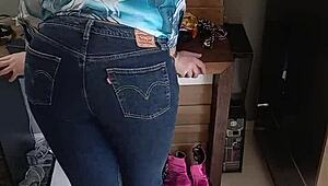 girl wearing sexy bikini with tan lines and shorts