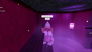 damn, getting pounded by a hot lady with a monster cock in the sauna!