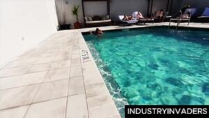 Pretty redhead with big ass gets fucked by black monster cock in shower