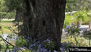 Stunning Lesbians Enjoy Licking in Their Garden Under the Sun