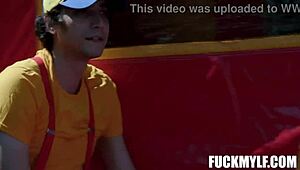 Ricky's carnival wrestling with Bella