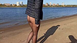 Public Blowjob and Fingering Lead to Cum on Tits in Outdoor Fun