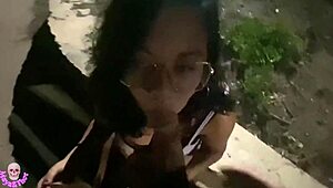 In the park, I ate a happy meal and sucked a big cock with cum!