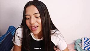 My Latina neighbor takes my load in her tight creampie debut.