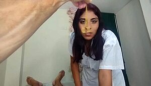 Step into Mexico hospital - sexy nurse sucks me off! 😜