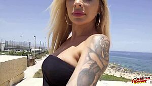 German scout picks up fit blonde teen for first casting blowjob