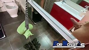 Pornovatas Features Spanish Blonde Mommy Banging In Barcelona Hotel Bathroom.