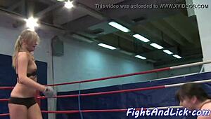 pussylicking european lesbos wrestle and rim each other in close-up