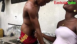 damn! my landlord’s daughter begged for hardcore outdoor banging with ebony bbc!