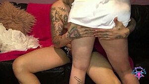 So, Madame Snow, this big-ass milf, twerks in lingerie. She’s milking cock while dildoing!