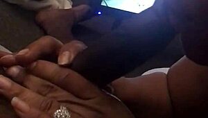 Redhead Ebony Sucking Intensely With Monster Cock