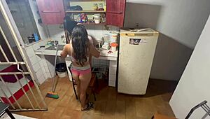 damn, my slut gets horny cleaning, we fornicate wild!