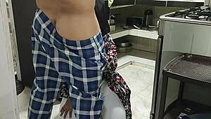 Stepmom Gets Fucked by Step-Nephew in Kitchen Before Work - Secret Affair