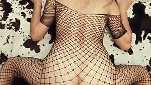 Fishnet underwear on this couple looks incredibly tempting close-up