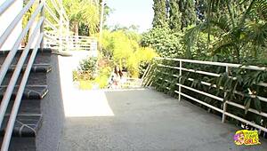 Two Lovely Lesbian Friends Kiss Outside Before Fingering Indoors in Wild Bliss