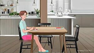 Overwhelmed by Desire as Friend's Mom Sucks My Cock Under the Dinner Table