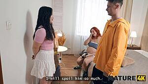 Mature4k Pregnant Redhead Enjoys Wild Threesome with Horny Neighbors