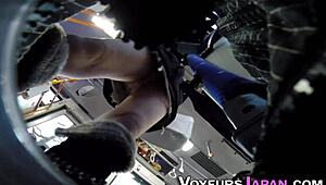 Asian teen caught on hidden cam upskirt.