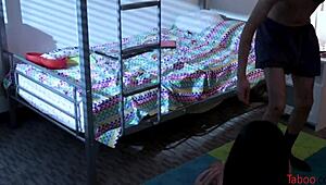 Stepsiblings engage in taboo fucking, forgetting their relation during intense sex