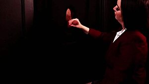 student sucking cock at the gloryhole