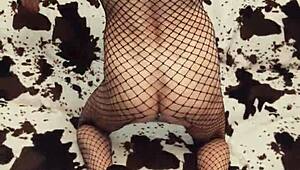 Fishnet underwear on this couple looks incredibly tempting close-up