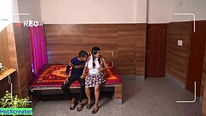 sexy college girl in uniform getting fucked by indian guy