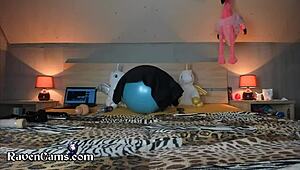 kinky teen girl explores her shaved tight body in homemade clip